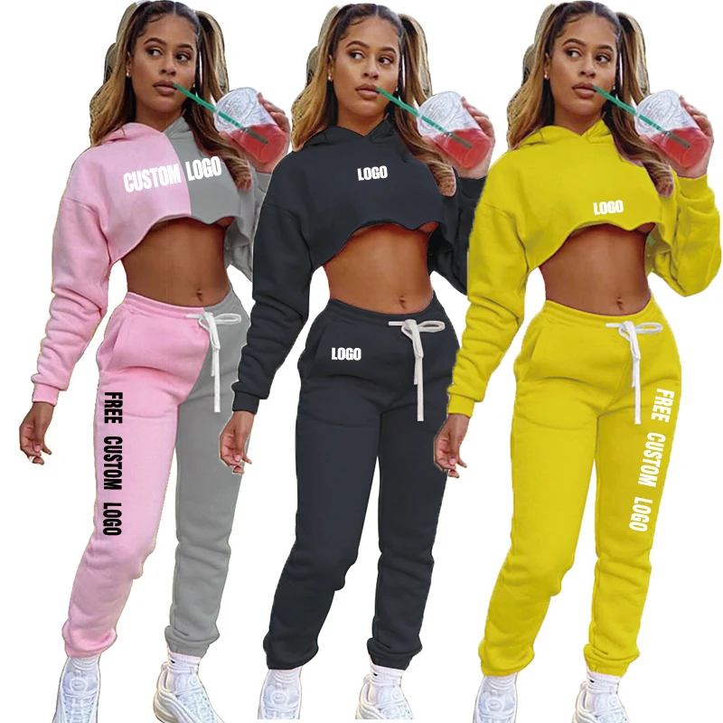 

Free Shipping Women Ladies Tracksuit Hoodies Sweatshirt Pants Sets Sport Wear Casual Suit Sweat Shirts Women Track Suits, Customized color