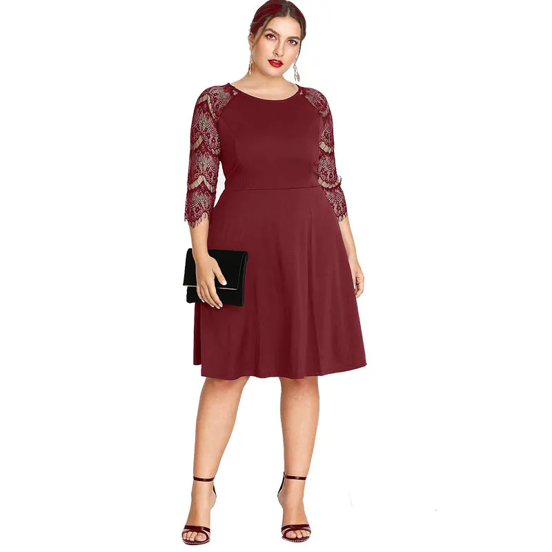 

Plus Size Fashion Design Half Length High Quantity Dress Custom Party Daily For Lady Clothing Many Colors Select, Picture color