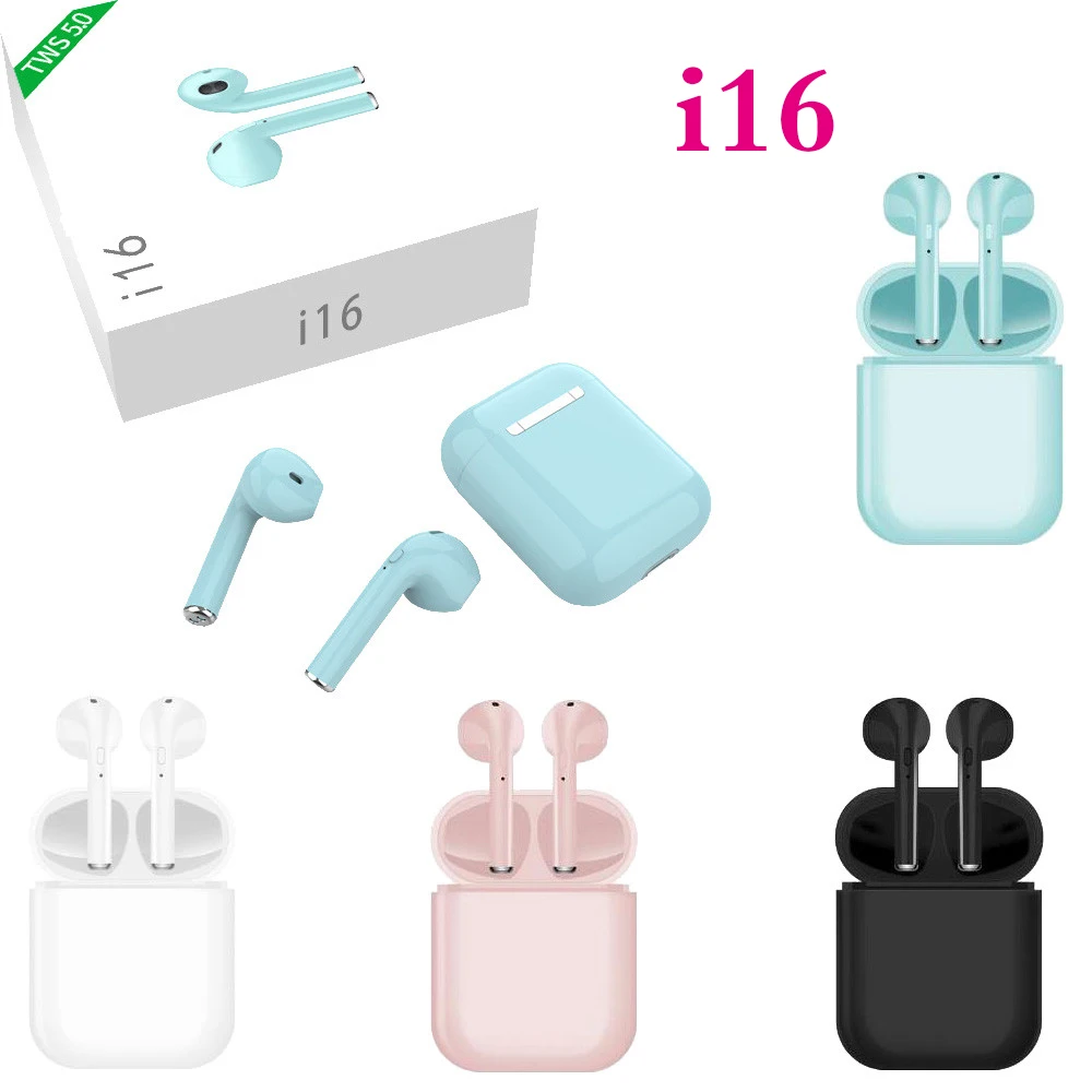 2019 New i16 TWS 1-1 wireless in-ear binaural call Jerry 5.0 Bluetooth earphone for iphone xiaomi pk i10 i12 i13 i14 i15 tws