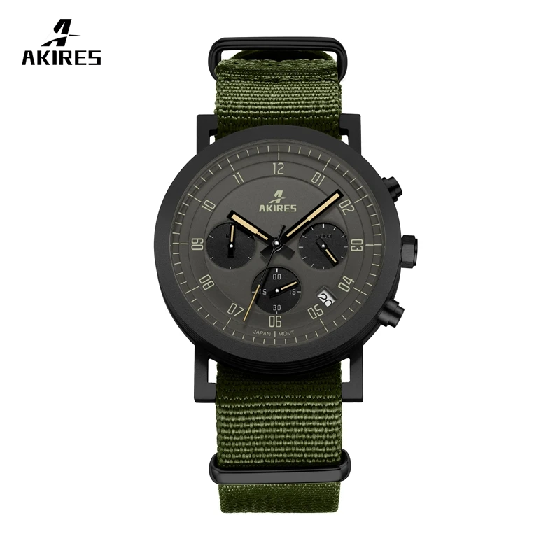 

New pilot mens chronograph wrist watch waterproof date top luxury brand stainless steel diver males geneva quartz clock