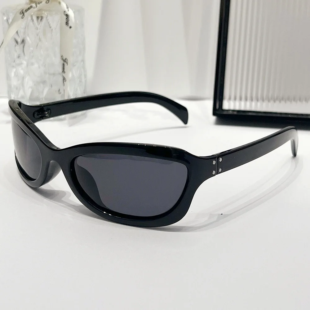 Wrap Around Y2K Polarized Sunglasses Retro Sun Glasses 2024 Women Men Oval Frame Shades LOGO Custom Glasses Eyewear