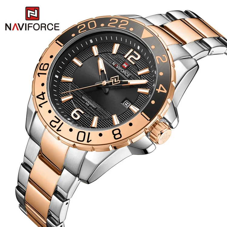 

NAVIFORCE 9192 SRGB Top Men Watches original Brand Men's Quartz Sports Watch Men Stainless Steel Military Wrist Watch