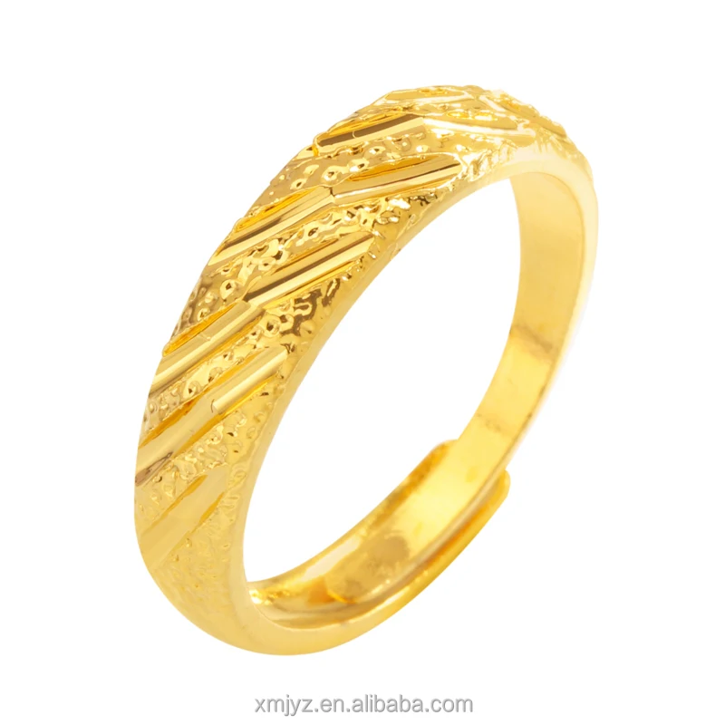 

Cross-Border Brass Gold-Plated Ring Women Frosted Diagonal Stripe Fine Ring Ins Wind Ring