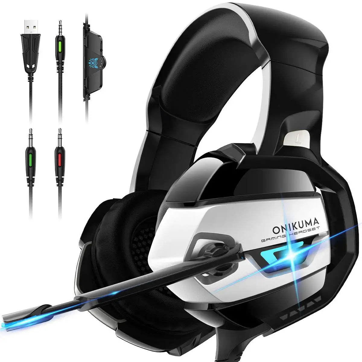 

ONIKUMA K5 Auriculares Gaming Headset Best Stereo Headphones Gamer with Microphone Mic Led Light for Xbox One