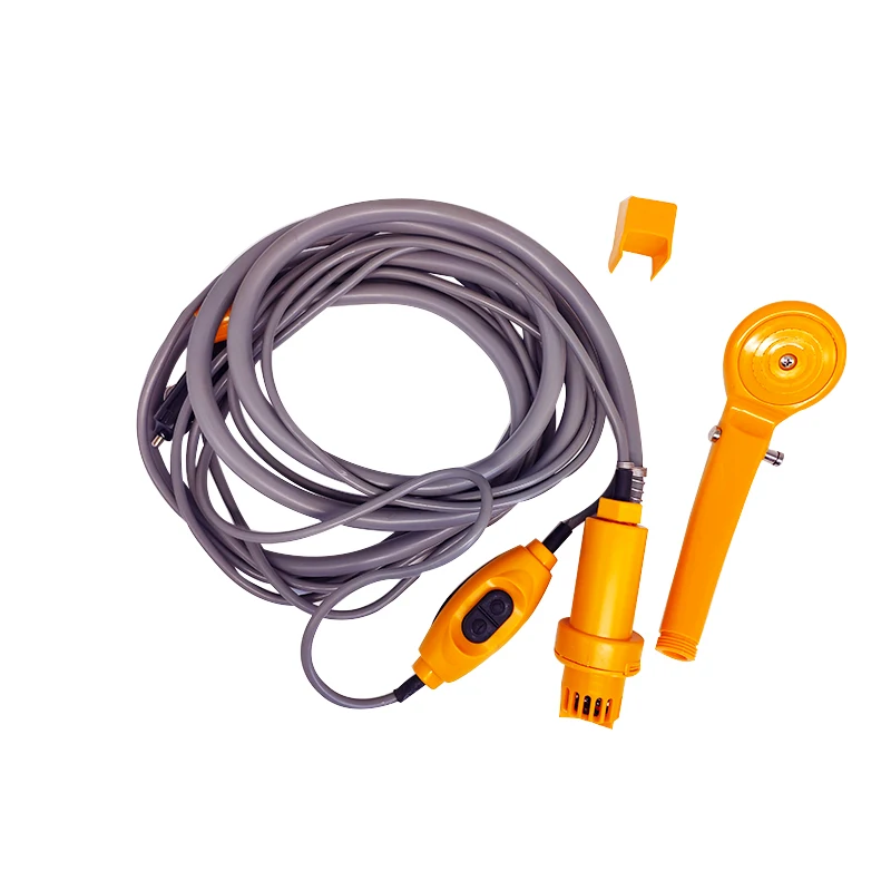 

12v automobile handheld portable outdoor camping shower set for travel hiking kid bath garden pet, Yellow