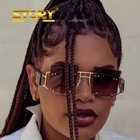 

STORY STY17241G Rihanna oversized square Sunglasses 2020 new Women Luxury Brand Metal fashion Vintage Rivet Sun Glasses Shades