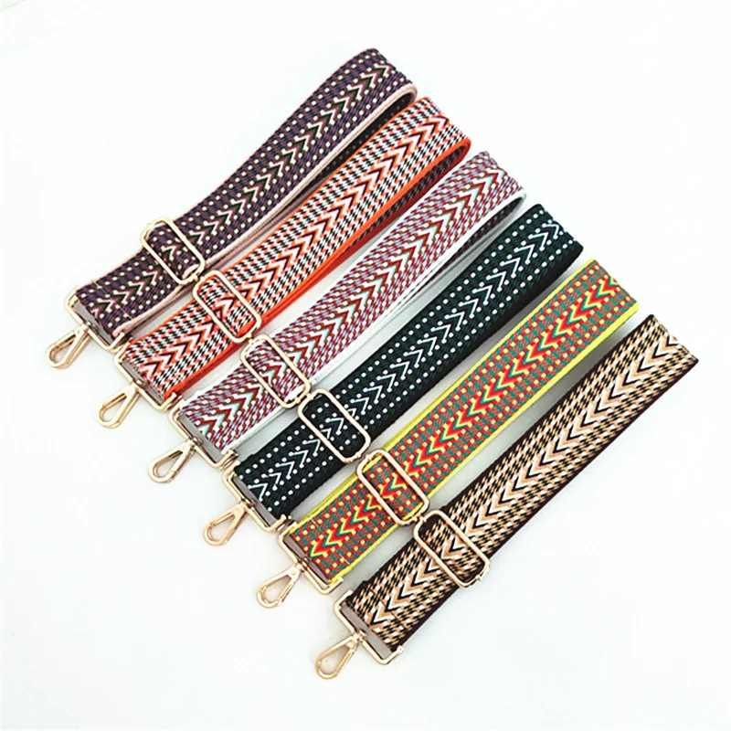 

Fashion 5 cm Width Printing Adjustable Crossbody Bag Replacement Shoulder Straps Removable Guitar Purse Strap with Hook, Multi-colors