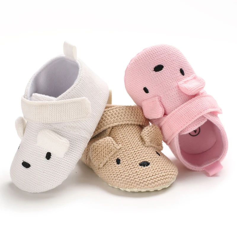 

2020 Lovely Cotton fabric Animal mice 0-2 years prewalker crib shoes baby, Grey, brown, white,pink