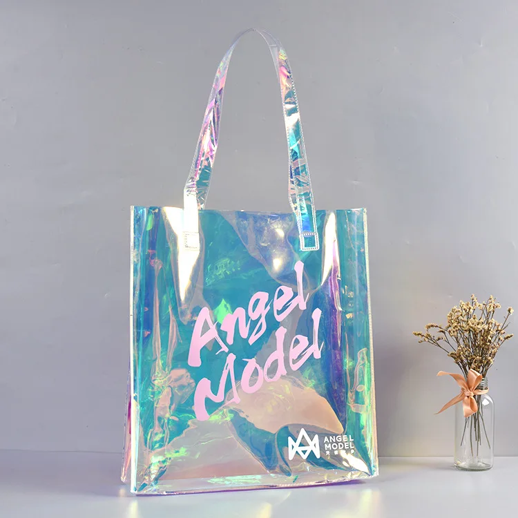 

Custom printed beautiful lady laser shopping bag, Pantone color