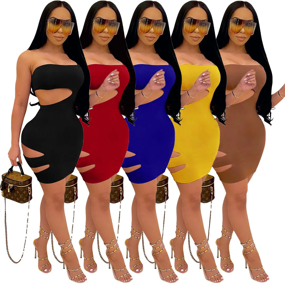 

spring dresses 2021 summer fashion night dress sexy hollow out bodycon sun mini dresses, As picture