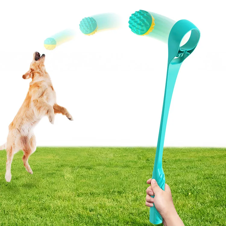 

Wholesale Factory Price Automatic Tennis Pet Toys Dog Ball Launcher Throwing Stick With Drawstring Throw Cue, Picture