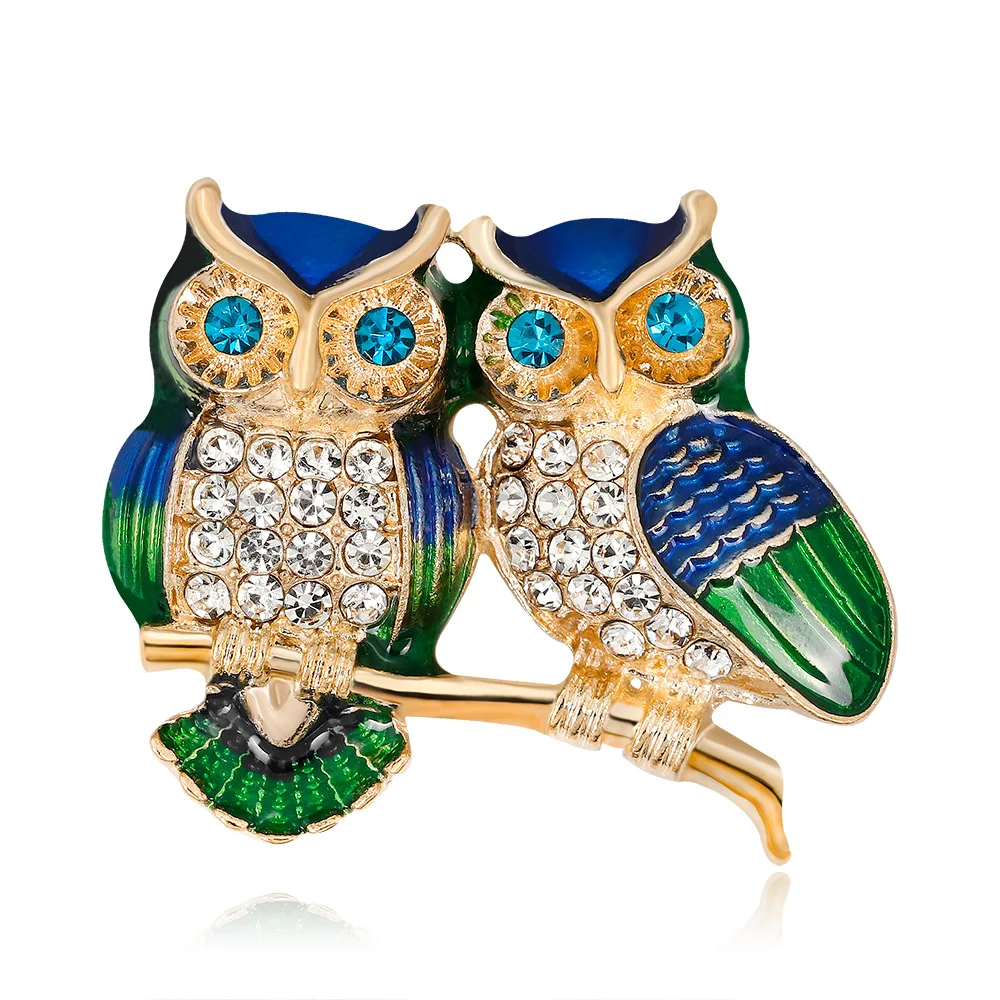 

DAL216 New Design Fashion Animal Enamel Brooches Vintage Enamel Owl Brooch Pin