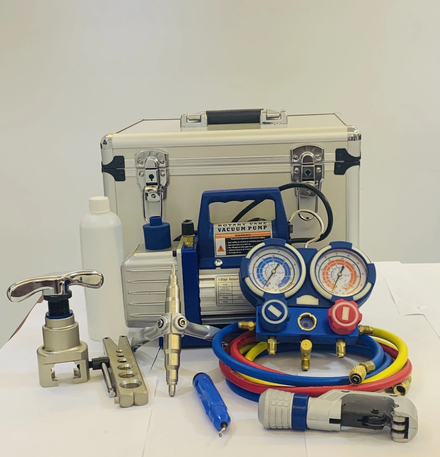 Vacuum Pump Tool Kit With Mini Vacuum Pump Manifold Gauge Kit Hvac Air