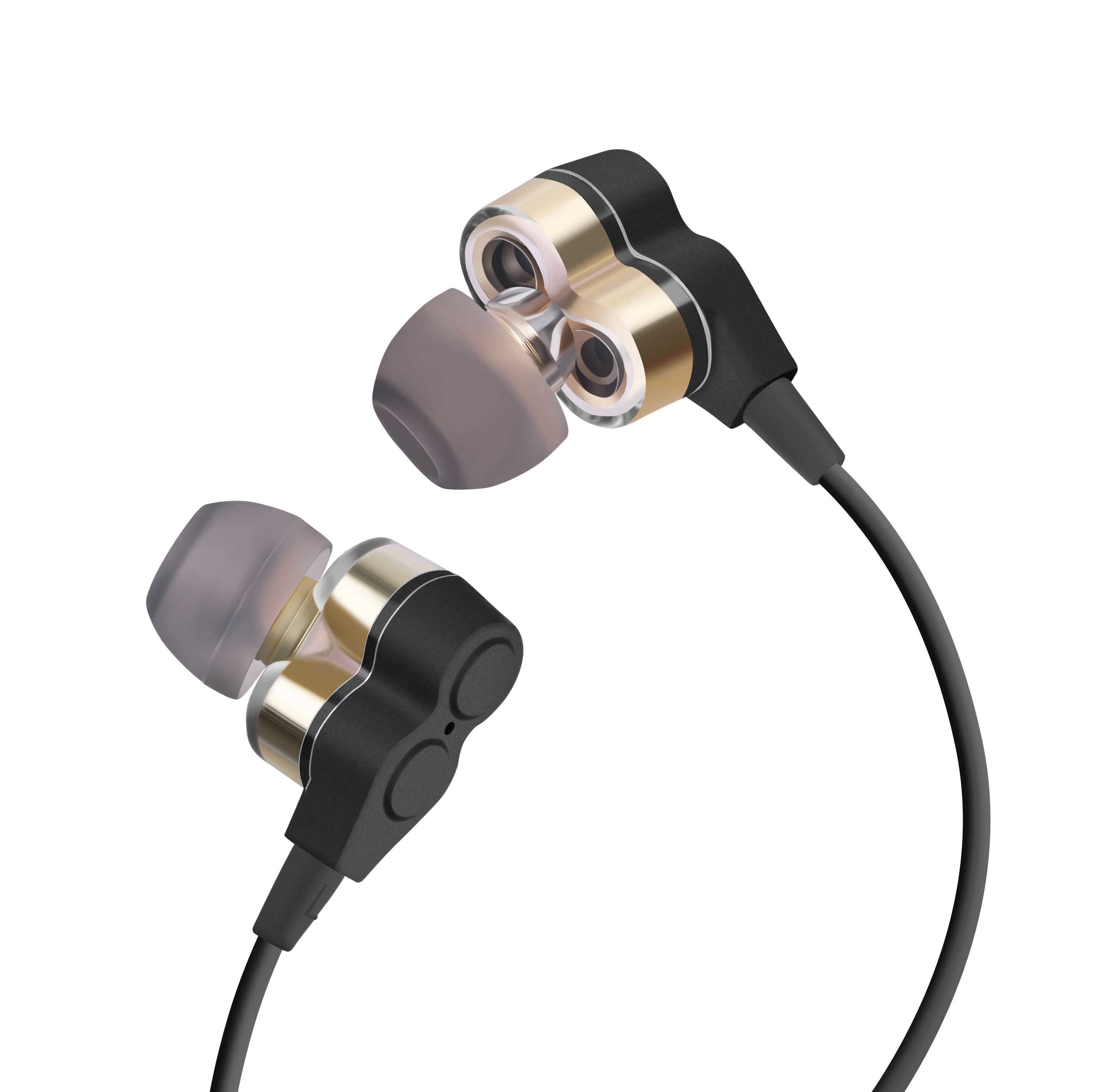 Hot Sell Promotional Wire In Ear Earphone Double Moving Unit Design