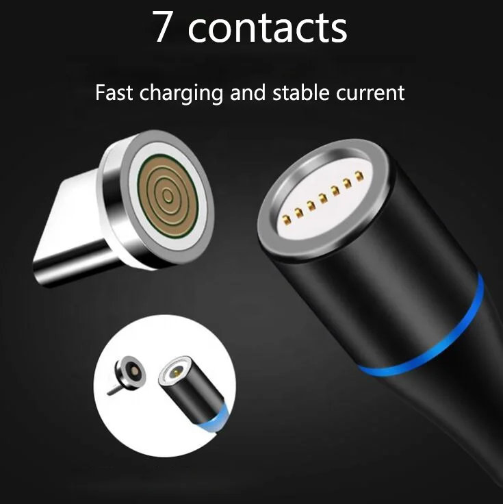 
3 in 1Magnet Fast Charger Data USB 3a Magnetic Charging Cable for Micro usb Type-C 