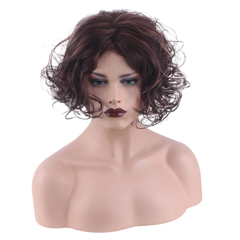 

Personality Super Fluffy Female Short Curly Hair Black Women Africa Hair High Temperature Silk Daily Natural Ladies Wigs, Pic showed