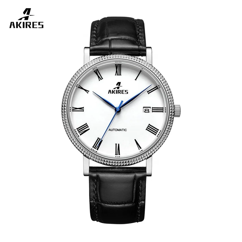 

luxury watch leather wrist automatic mechanical watch MIYOTA 9015 movt stainless steel watch for men