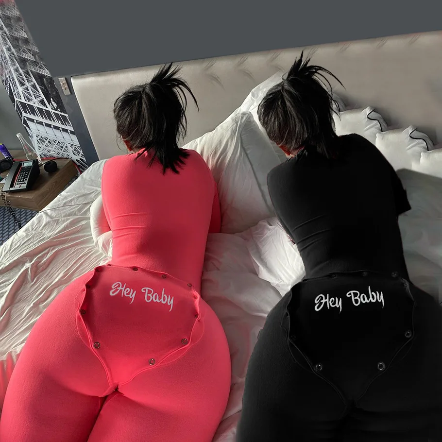 

2021 Womans Onesie With Butt Flap Adult Sexy Onsie One Piece Pajama Open Women Plus Size Sleepwear Romper Trendy Onesie