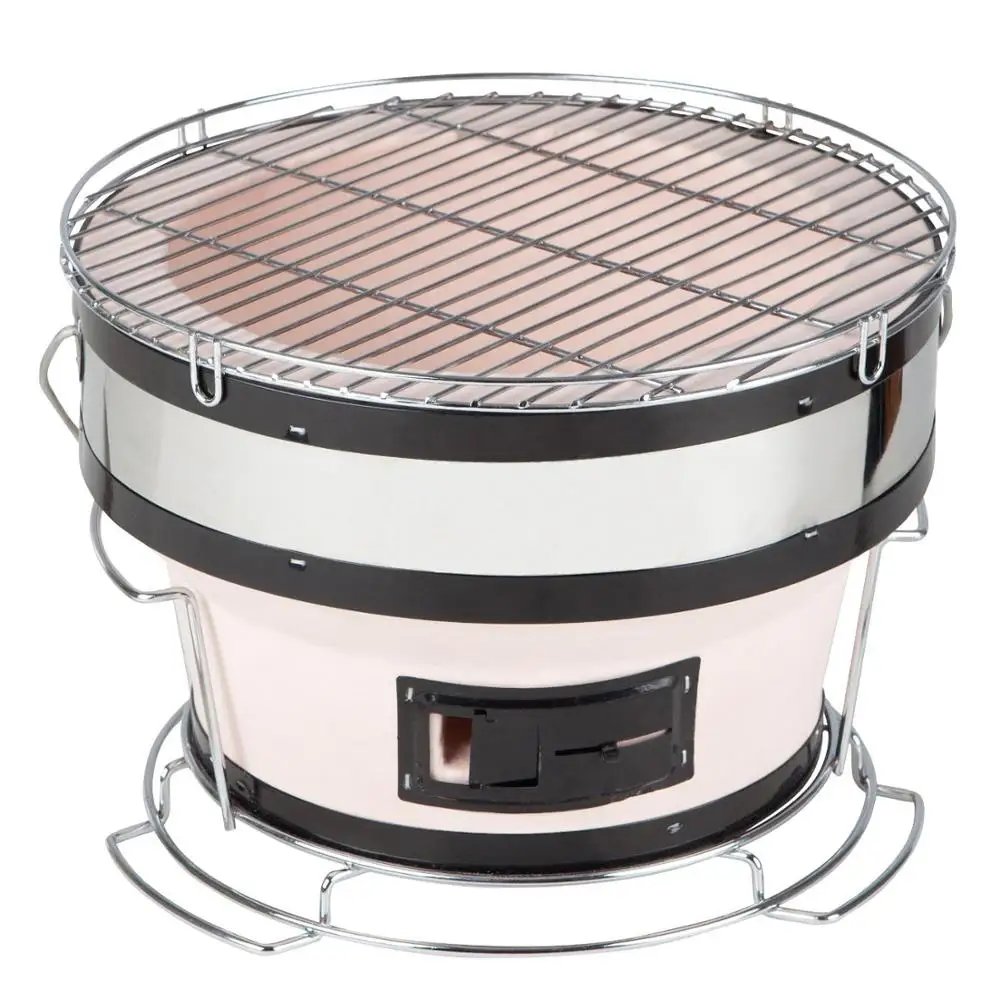 

Round Ceramic Japanese Mini Grill Kebab Table Top Charcoal BBQ Teppanyaki Grill