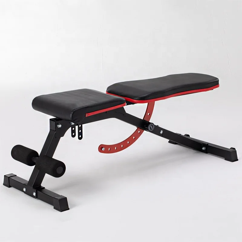 

Finer Form 5-in-1 Adjustable Weight Bench-Foldable dumbbell weight bench with rack multi function bench weight lifting, Black + red