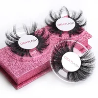 

Ebay Hot Selling Pure Hand Long Hair 25mm 5D Mink Eyelashes Bulk with with Packaging Box