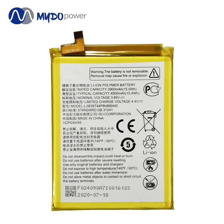 

High Capacity Original Mobile Phone Battery For ZTE A71 A7S Li3839T44P8h866445 Cell Phone Battery