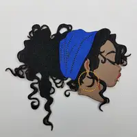 

Custom Black Afro Girl Patches Embroidery Iron on Patches for Clothing DIY