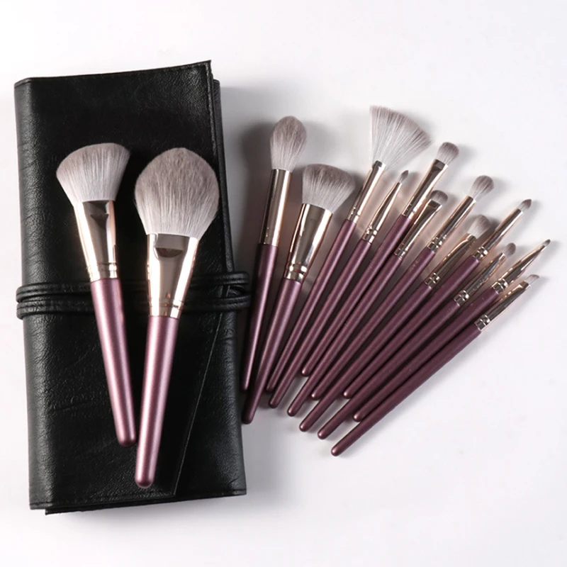 

New design brush manufacturer china makeup private label vendor beauty cosmetic brush set makeup kit, Purple