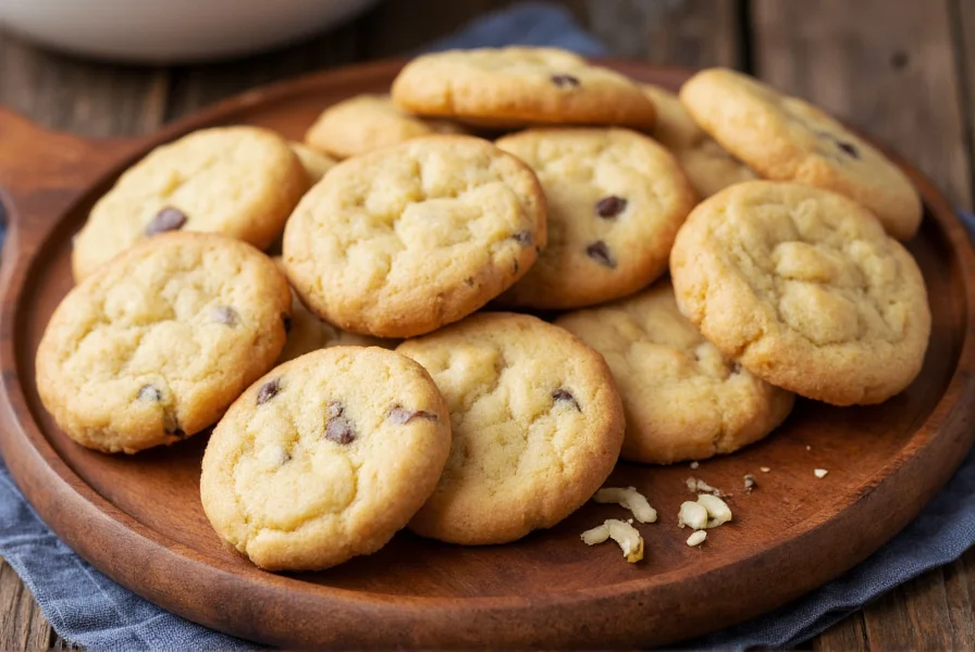 Assortment of cardamom cookie variations including chocolate chip, lemon, and plain on rustic wooden board