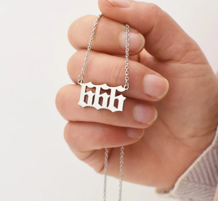 

Stainless Steel number pendant necklace charms for women