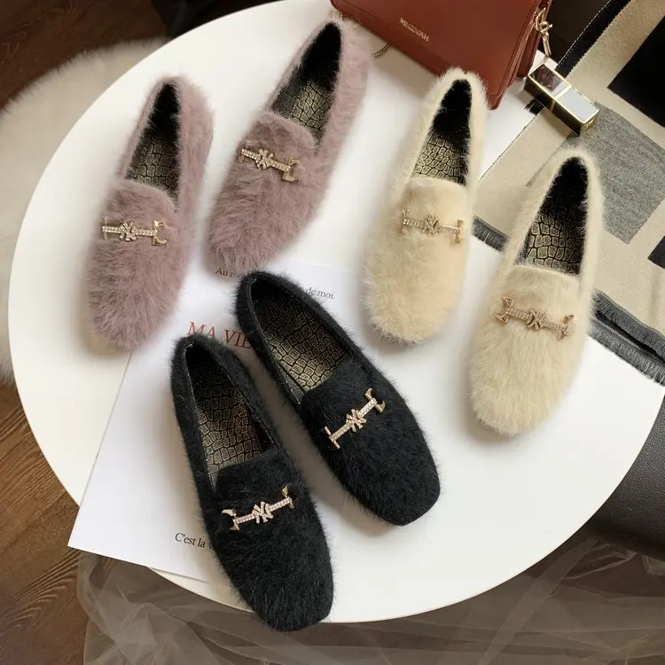 

Fluffy slippers for women indoors slippers TPR outsole, Color