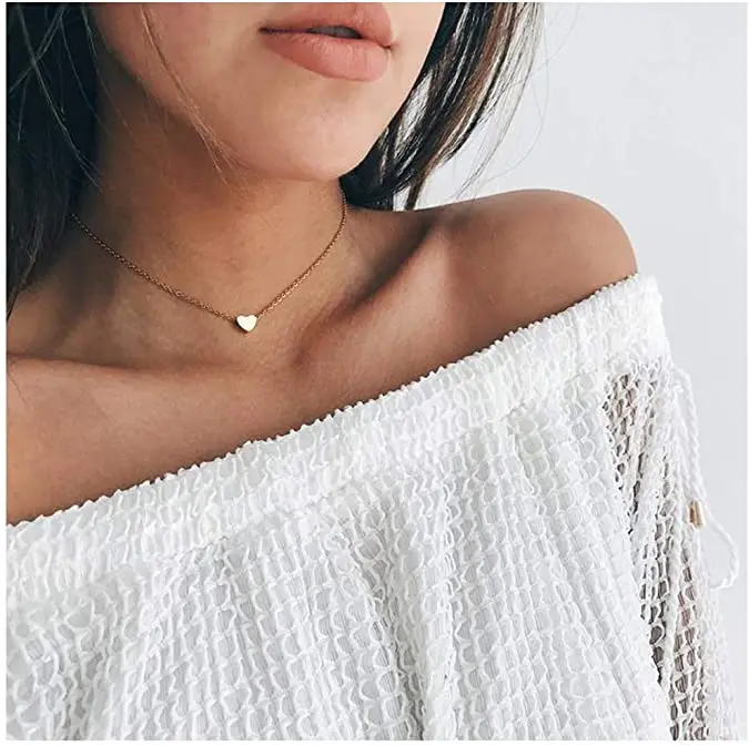 

Simple Temperament Necklace Gold-plated Heart-shaped Necklace for Women