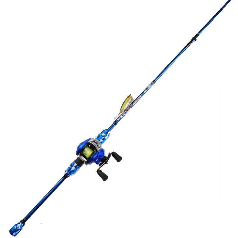 

TAIGEK 1.8m 2.1m 2.4m Lure Bait Casting High Quality Carbon Fiber Fishing Rod with Reel Combo Set