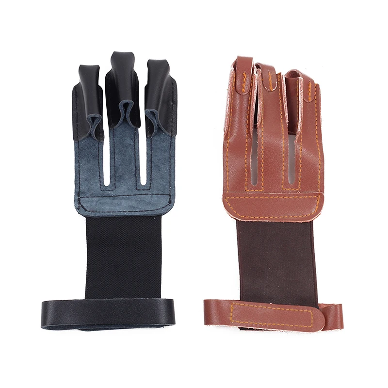 

Sports Outdoor Archery Three Fingers Removable Shooting Gloves for recurve bow Shooting and Hunting