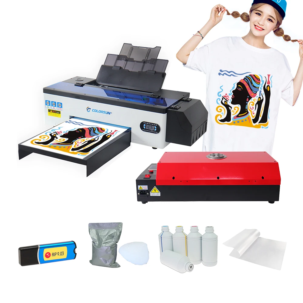 

Colorsun New arrivals DTF Printer A3 for Tshirt Clothes Leather Hoodies Jacket Heat Transfer PET Film T shirt Printing Machine