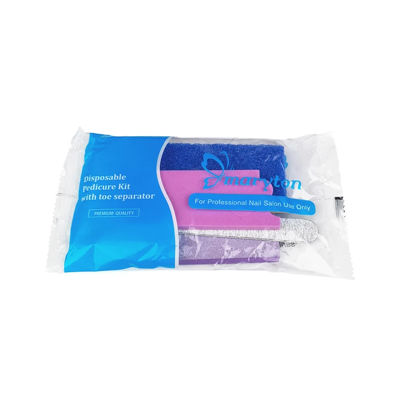 

600Sets/Outer Case Disposable Nail Tools Manicure Set Blue 5 Pcs Pedicure Kit For Salon