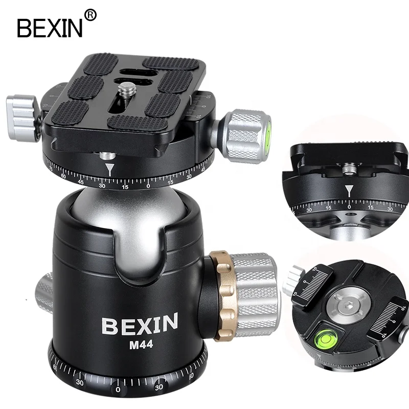 

BEXIN Now 20KG Load Lightweight with 1/4 Screw Mount Panoramic Swivel Tripod Ball head for DSLR Digital Video Camera Phone, Color