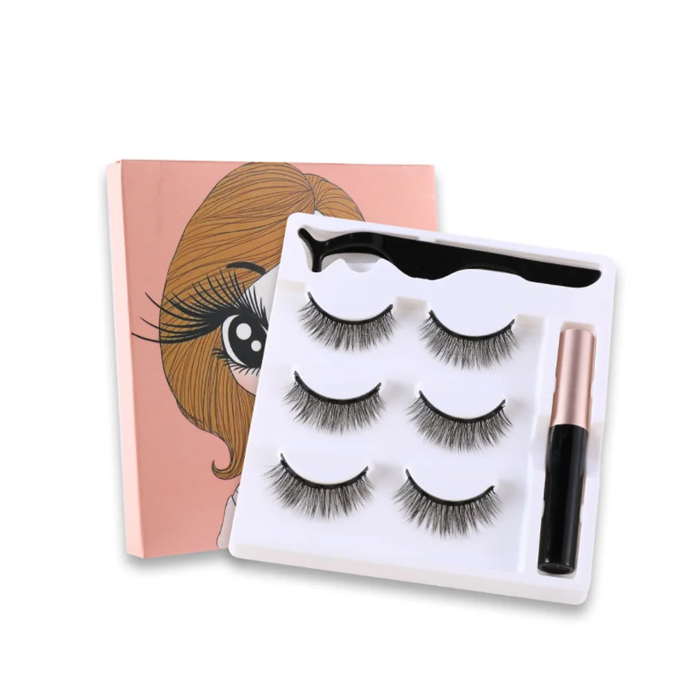 

Magnetic Eyeliner and Magnetic Eyelash Kit,No Glue Reusable Silk False Lashes,Easier To Use Than Traditional Magnetic Eyelashes, Natural black