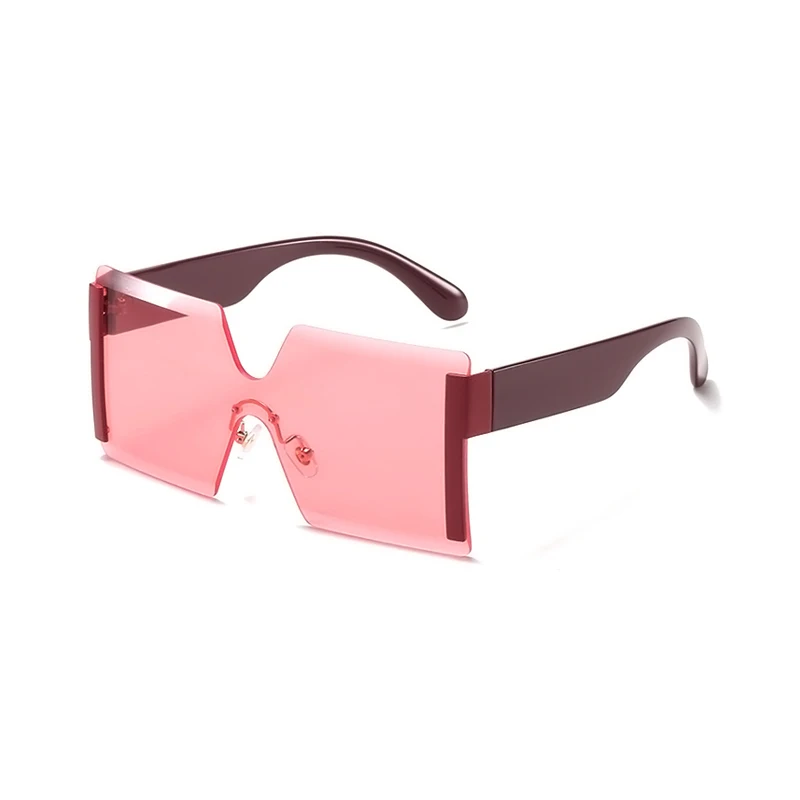 

2022 Hot Sale Custom Logo Fashionable Luxury Brand Designer Rimless Oversized Sunglasses