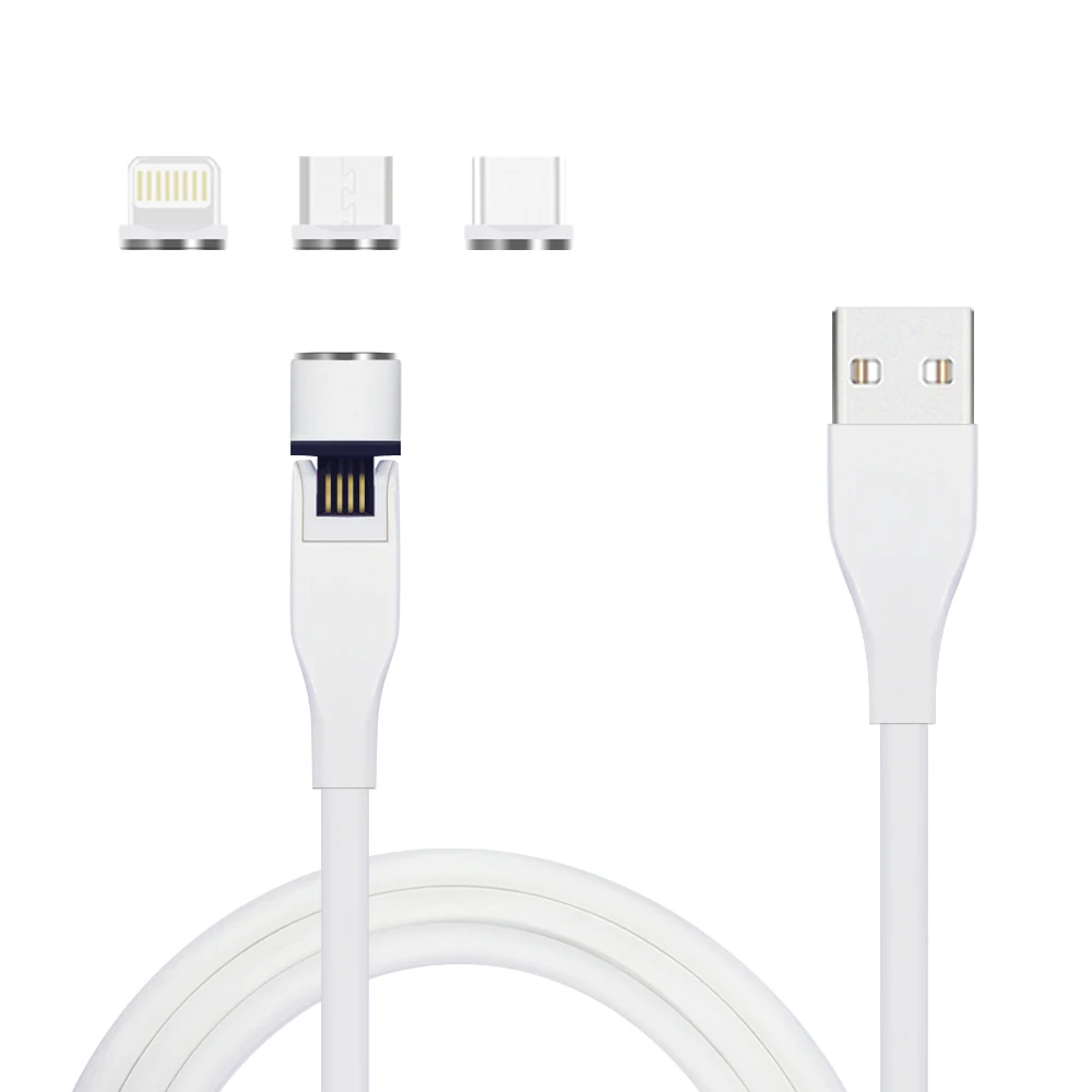 

Wholesale Mobile Magnet Type C Micro Usb Lightning Connector 540 Charging Data Cables 3 in 1 super magnetic charging cable