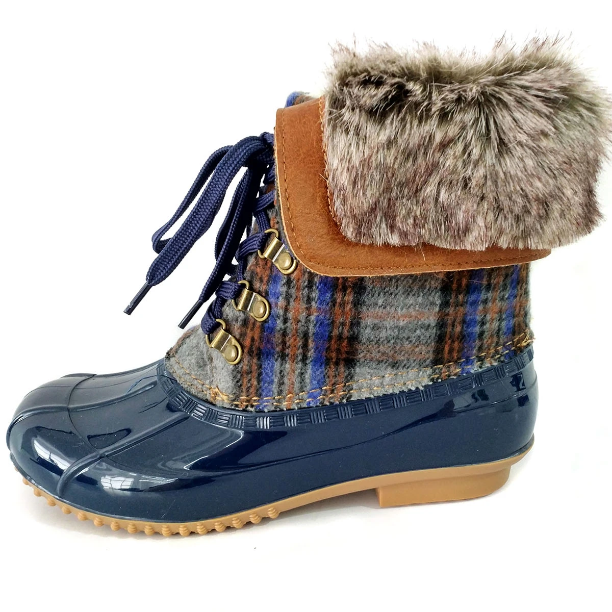 

Indoor Outdoor OEM Customized Your Own Logo Comfortable Toddler Duck Boots Lambskin Duck Boots For Kids Feet, Black
