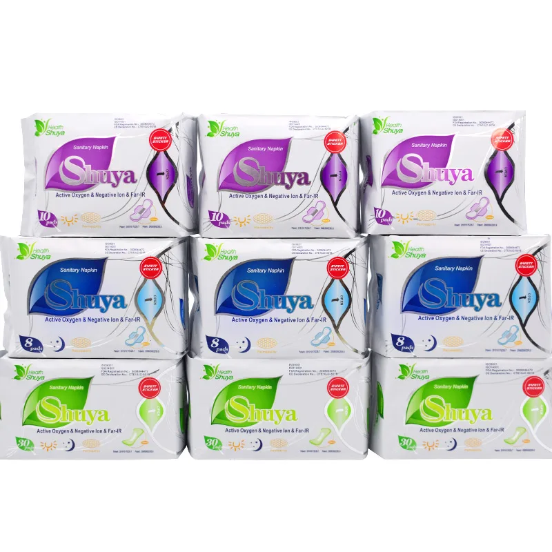 

2020 Shuya Anion Sanitary Napkin Hygiene Function pad for Ladies day use