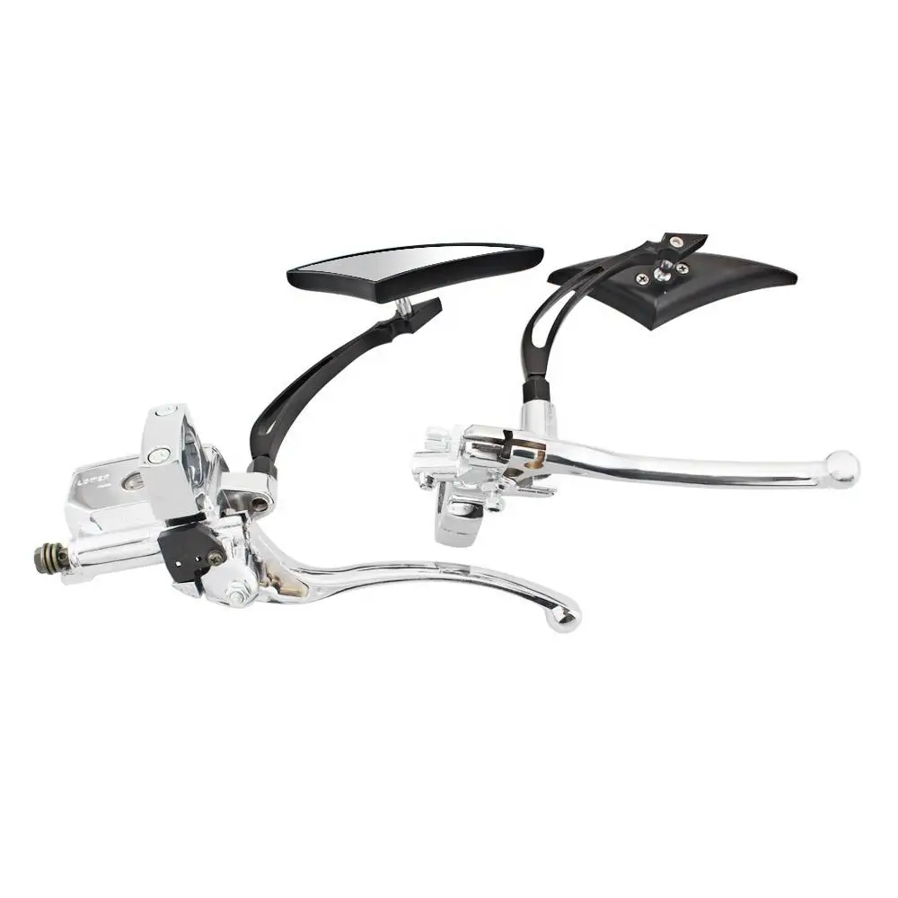 Motorcycle Chrome Hydraulic Clutch Brake Lever Master Cylinder w/ Rearview Mirror Fit For Honda SHADOW STEED 600 400VT 600VT 750