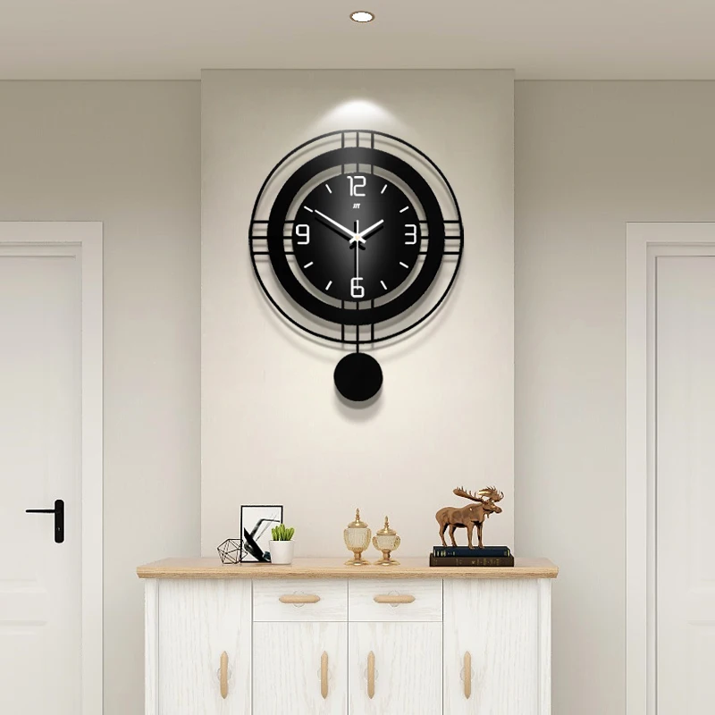 

odm/odmmodern wall clockCreative Nordic Pendulum Battery Wall Clock Metal MDF BlackFor Homereloj de pared