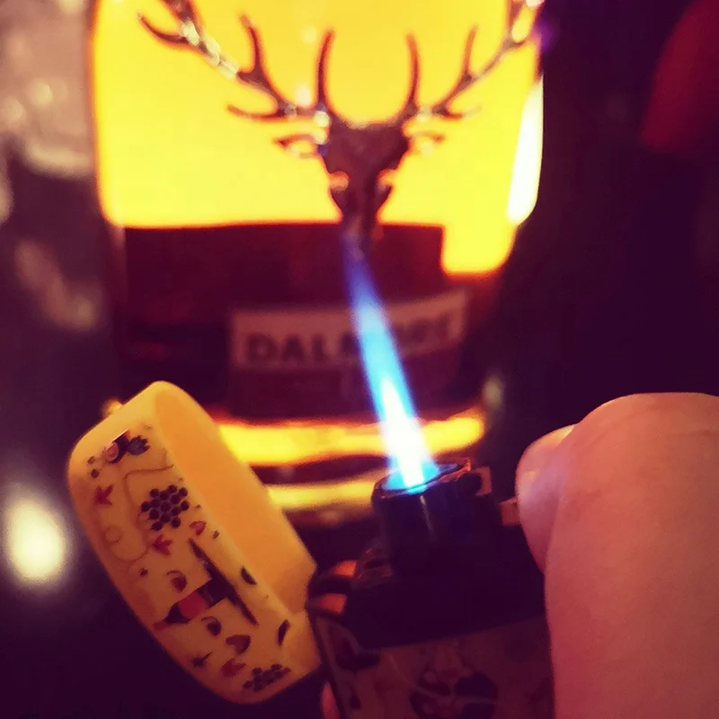 
ZENGAZ ISO9994 Piezo Ignition Windproof Gas Refill China Custom Logo Printed Jet Flame Cigarette Lighter 