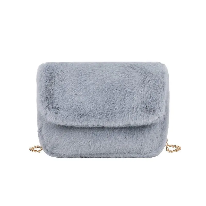 

Jtfur Women fashion faux mink plush simple magnetic buckle fur handbag coin purse cosmetic portable crossbady shoulder bag, Customized color