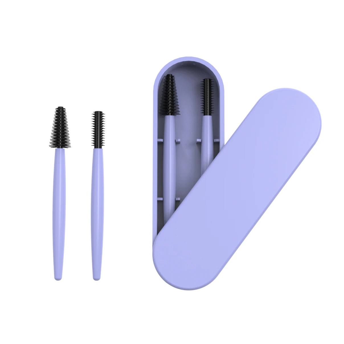 

2021 Newest Tending Silicone Eyeshodow Portable Travel Eyelashes 2-1 Brushes Makeup Brush, Grey, green, pink, purple, blue
