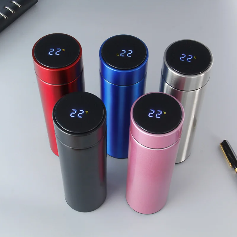

Hot Sale Custom Double Vacuum Insulation 500ml Stainless Steel Smart Water Bottle with LED Temperature Display