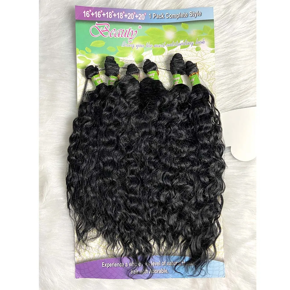 

AIFANLIDE 6 bundles/lot Ombre synthetic hair extensions Deep Wave weave hair bundles, Ombre color