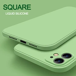 New Luxury Original Square Liquid Silicone Soft Case For iPhone 12 Pro MAX X XR XS Max 7 8 6 6s Plus SE 2020 Phone Cover